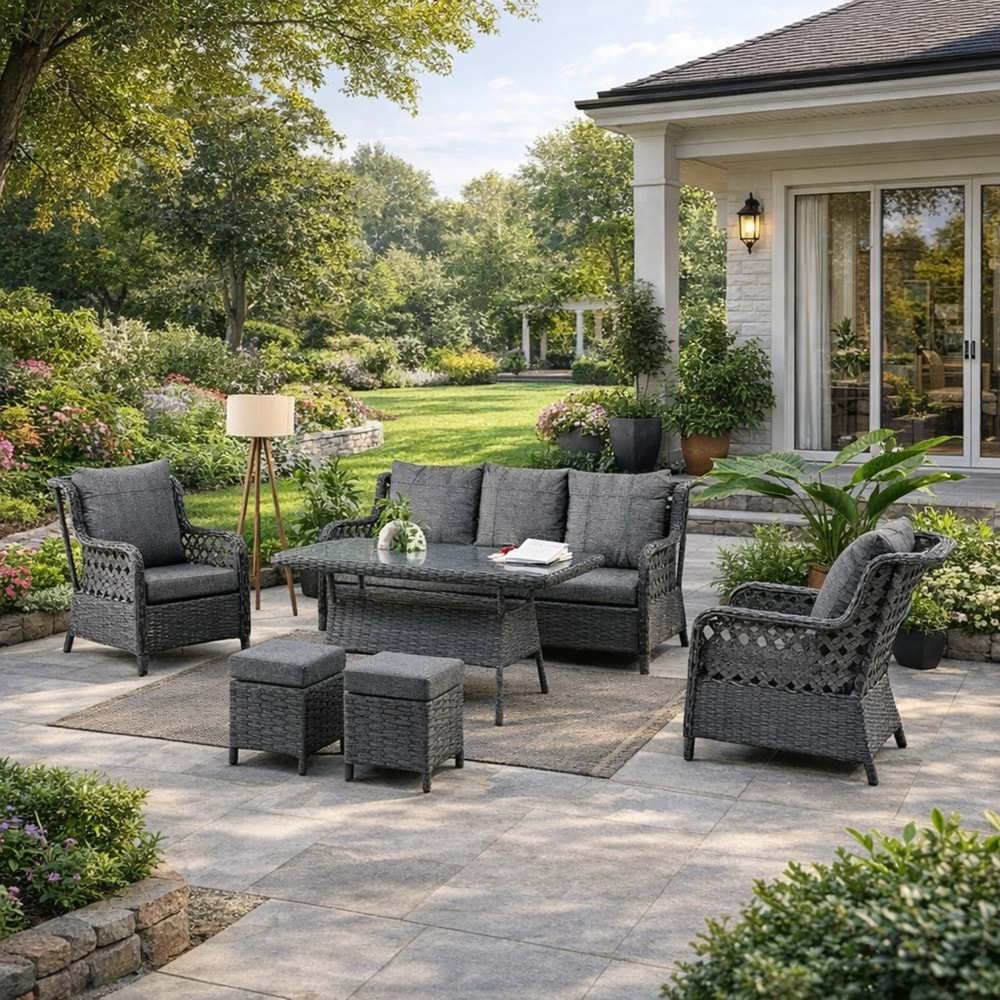 RATTAN ÖRME 3 ' LÜ BAHÇE TAKIMI