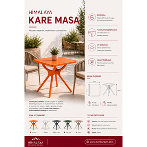 HİMALAYA KARE MASA ( 5 ADET )