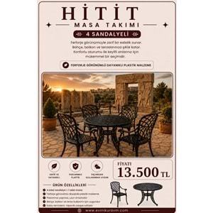 HİTİT 4 SANDALYELİ MASA TAKIMI