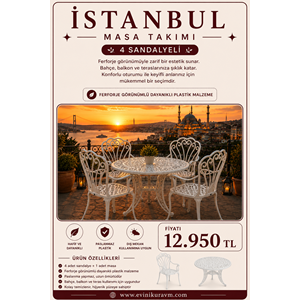İSTANBUL 4 SANDALYELİ MASA TAKIMI