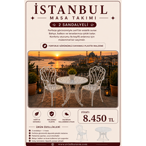İSTANBUL 2 SANDALYELİ MASA TAKIMI