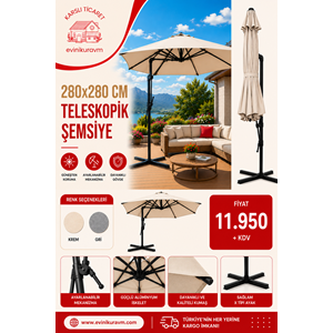 280*280 TELESKOPİK ŞEMSİYE