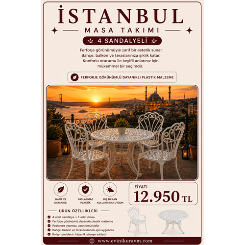 İSTANBUL 4 SANDALYELİ MASA TAKIMI