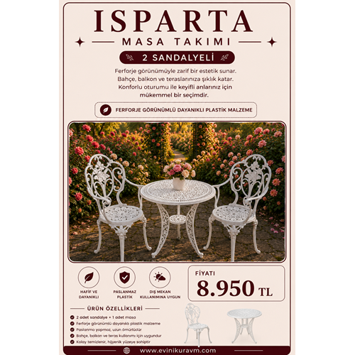 ISPARTA 2 SANDALYELİ MASA TAKIMI