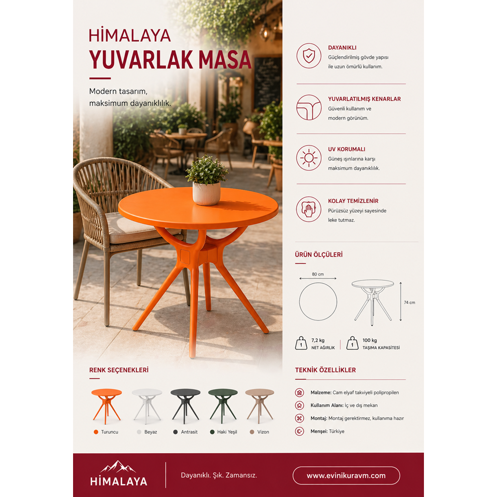 HİMALAYA YUVARLAK MASA ( 5 ADET )